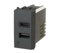 4BOX PRESA USB CON CONNETTORE TIPO C E TIPO A 3.0A PER VIMAR ARKE ANTRACITE 4B.V
