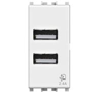 4Box Presa USB 2.4 Ampere, Compatibile con Vimar Arkè Bianca