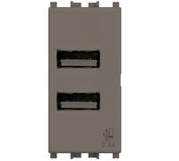 4Box USB 2.4 4B.V19M.USB.24 Modulo doppia USB 2.0 tipo A, 5Vdc 2,4A Vimar Arkè