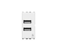 4BOX 4B.V14.USB.24 Presa USB da muro 2.4 Ampere Compatibile con Vimar Plana Bian