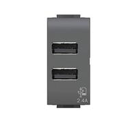 4Box, USB 2.4, Presa USB da muro 2.4 Ampere, Compatibile con Bticino Livinlight, Antracite