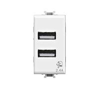 Presa Doppia Caricatore USB 4Box 2.4A Per Bticino MATIX 4B.AM.USB.24