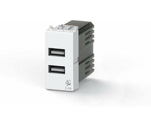4box USB2.4 Alimentatore USB 2,4A Frutto da incasso per Vimar Plana Bianca