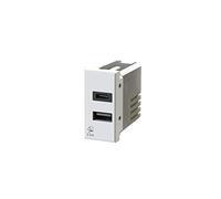 4box USB3.0 - Alimentatore USB da 3 Ampere a 2 uscite su modulo singolo con connettore di tipo A e tipo C compatibile con Bticino Axolute bianca