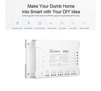 4CH R3 PRO R3 ITEAD 4 GANG WiFi Switch 3 Modalità di lavoro Inching Interlock Smart WiFi per casa per casa Nest Smart Home (Bianco)
