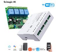 4CH Tuya Wifi Relè Modulo interruttore wireless intelligente 4 canali 7-32V 85-250V 220V 110V 2200W RF433 10A Ricevitore a 4 vie per Alexa