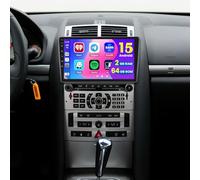 4Core+64G Android Autoradio per Peugeot 407 2004-2011, 9 Pollici Touchscreen Stereo Auto Bluetooth con Senza fili Carplay Android Auto FM/RDS Navigatore GPS WiFi SWC AHD Retrocamera