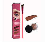 4D Ultra-Thin Brow Brush Eyebrow Cream, Long Lasting Brow Pomade With Brush, Professional Square Eyebrow Makeup Brush, Multifunction Ultra -Thin Angled Realistic Eyebrow Sets (Taupe)
