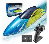 4DRC Barca RC con luce LED, 30+ minuti, auto diritto remoto barca per piscine e laghi, 20+ MPH, 2.4GHz barche da corsa, 2 batterie, Recupero capovolgimento,Stagni Regali per Adulti e Bambini