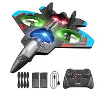 4DRC V32 Aereo telecomandato, per bambini oltre 8 anni, jet con luci, 360° capovolte, mantenimento quota, modalità headless, avvio un tasto, regalo giocoso all'aperto per adulti e bambini