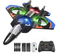 4DRC V32 Aereo telecomandato, RC aereo in schiuma con luci, include 2 batterie, 3D Flip, sistema di stabilizzazione giroscopica, adatto a bambini, ragazzi, principianti e adulti, modello blu