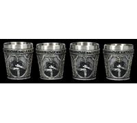 4er Set Bicchieri Liquore Cavaliere Nero - Medioevo - Festa a Tema 50 ML