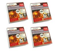 4er Set Catena Luci 100 Leds Bianco Caldo Filo Luce Illuminazione di Natale [EEK: A+]