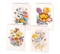4er-Set Doppelkarten »Blumengrüße« mit Motiven von Jane C. Loudon