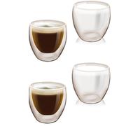 4er Set Doppia Parete Bicchieri 180ml Termico Plastica Tazza Caffè per Acqua