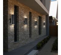 4er Set Esterno Faretto da Parete Giardino Up Down Illuminazione Spot Luci Nero