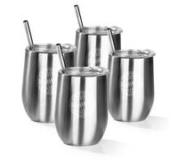 4er Set Fcb Acciaio Inox Bicchiere FC Baviera Termico Iso Coperchio & Cannuccia