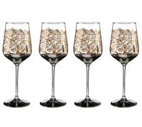 4er Set Gustav Klimt Bicchieri da Vino Der Albero Della Vita H.25cm 450ml