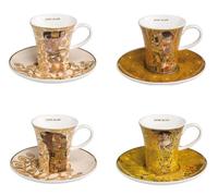4er Set Gustav Klimt Tazza Espresso Cono Tutti Motivo H.8cm GOEBEL Porcellana