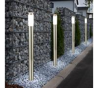 4er Set LED Acciaio Inox Esterno Supporto Lampade da Pavimento Luci Giardino Weg