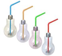4er Set LED Bicchieri 0,4l Plastica Lampada Vetro Cocktail Partyglas Luminoso