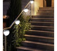 4er Set LED Esterno Giardino Terrazza Parete Lampada Steccato Luci IP44 A Tondo