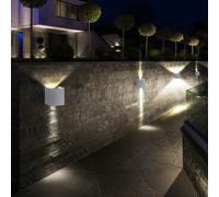 4er Set LED Luce da Parete Veranda Alluminio Up Down Lampada Effetto Faretto