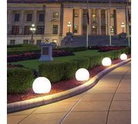 4er Set LED Sfera Solare Lampade Cortile Entrata Plug-In Luci Giardino Bianco
