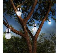 4er Set LED Solare da Appendere Luci Mosaico Specchio Parco Lampade Deco Faretto