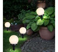 4er Set LED Solare Sfera Chiodi Lampade Bianco Balcone Decorazione Steck Faretto