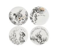 4er Set Piatto Torta Alice IN Wonderland D 20,5cm Porcellana Tondo Creative Tops
