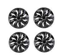 4er Set Radkappen 14 Zoll Raddeckel Felgenabdeckung Snap On für Autos LKW SUV Universal mit ABS Material (BLACK)