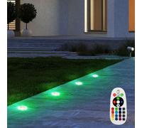 4er Set RGB LED Spot Luci Regolatore Esterno Cortile Pavimento Incasso Lampade [EEK: F]