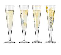 4er Set RITZENHOFF Champus Goldnacht Bicchieri di Champagne Tutti Motivo 2023 Wa