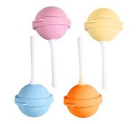 4er Set Silikon Eisformen in Lutscherform | Wiederverwendbare Lollipop-Formen für am, Schokolade & Cakesicles | Antihaft Silikonform für Desserts, Fondant & Whisky-Eiswürfel | Bunt, 4,5 cm.
