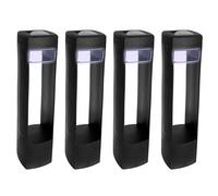 4er Set Solare Lampada LED Nero da Giardino Plastica Illuminazione