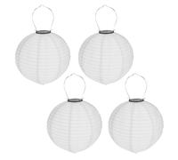 4er Set Solare Lampione Ø 20cm Sfera LED Paralume Giardino Lanterna Bianco Deco