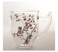 4er Tazze di Tè,Tazza,Vetro,Ciliegio Blossom,0,35L,Trasparente Rosa,TEALOGIC