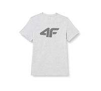 4F Maglietta da Uomo Tsm353 Tshirt, Cold Light Grey Melange, S