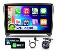 4G&128G 9" Autoradio per Audi TT 2006-2014 con Carplay Android Auto Wireless Android 15,Bluetooth RDS/FM Radio,Wi-Fi GPS Navi,Telecamera posteriore AHD