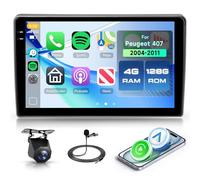 4G+128G Autoradio Android per Peugeot 407 2004-2011 9" HD Schermo IN-Cell Stereo Auto 407 con Carplay Android Auto Senza Fili Mirror Link Navi GPS Bluetooth WiFi FM/RDS/EQ SWC Telecamera Posteriore