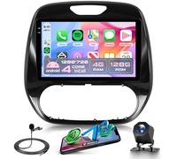 4G+128G Wireless Carplay Android Autoradio per Renault Captur Clio 2011-2018 9 Pollici Incell Schermo Autoradio con Android Auto GPS Navi WiFi Mirror Link Bluetooth FM/RDS/EQ/SWC Telecamera Posteriore