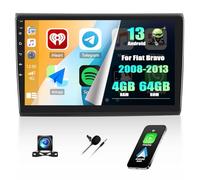 4G+64G 4 Nucleo Android 15 Autoradio per Fiat Bravo 2008-2013 con Wireless Carplay Android Auto, 9 Pollici Stereo Auto 2DIN con Schermo GPS WIFI EQ Bluetooth FM/RDS SWC Telecamera