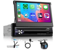 4G+64G 7 Pollici Android 15 Autoradio 1 Din con Schermo Retrattile con Senza Fil