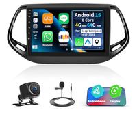 4G+64G 8-core GOHHDL autoradio Android per Jeep Compass 2017-2020 con Navi Carplay Android Auto, schermo auto da 9 pollici 2Din con GPS WIFI Bluetooth FM/RDS radio DSP SWC Retrocamera+MIC