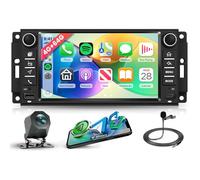 4G+64G Android Autoradio per Jeep Wrangler 2007-2018 Compass Grand Cherokee Commander Wireless Carplay Android Auto, 7 Pollici Touchscreen Radio GPS WiFi Bluetooth FM/RDS EQ/SWC Telecamera Posteriore