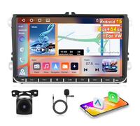 [4G+64G] Autoradio Motorsi per VW/Seat/Passat/Golf/Polo/Skoda, Autoradio Android 15.0 con CarPlay Wireless, 2 DIN 9'' HD Touch Screen Stereo Audio con Android Auto/Bluetooth/GPS/SWC/EQ/FM/RDS + Mic