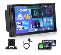 [4G+64G] Autoradio Motorsi Wireless CarPlay Android 15 2 DIN Touchscreen HD da 7'' con Android Auto/GPS/Bluetooth/EQ/FM/RDS, supporto Telecamera per la Retromarcia/Registratore di Guida/MIC