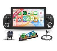 4G+64G DAB+/DAB Android Autoradio per FIAT Panda 2013-2020 Wireless Carplay Android Auto GPS Navi WiFi Mirror Link 7 Pollici Touchscreen Radio con Bluetooth FM/RDS/32 EQ/USB/SWC Telecamera Posteriore