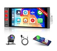4G+64G Roinvou Android 15 Autoradio 1 Din con Carplay wireless Android Auto, Autoradio Bluetooth Radio FM RDS con 6" schermo IPS WiFi GPS USB/Type-C con Comandi al Volante/Telecamera Posteriore